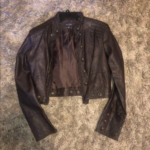 Faux Leather Jacket - Chocolate